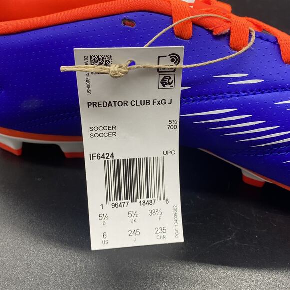 Adidas Predator Club FxG J IF6426 NEW Mens 6 blue orange main image 10